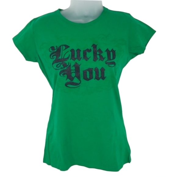 Rue 21 Lucky You Green Tee🍀 Size xl - Picture 1 of 4